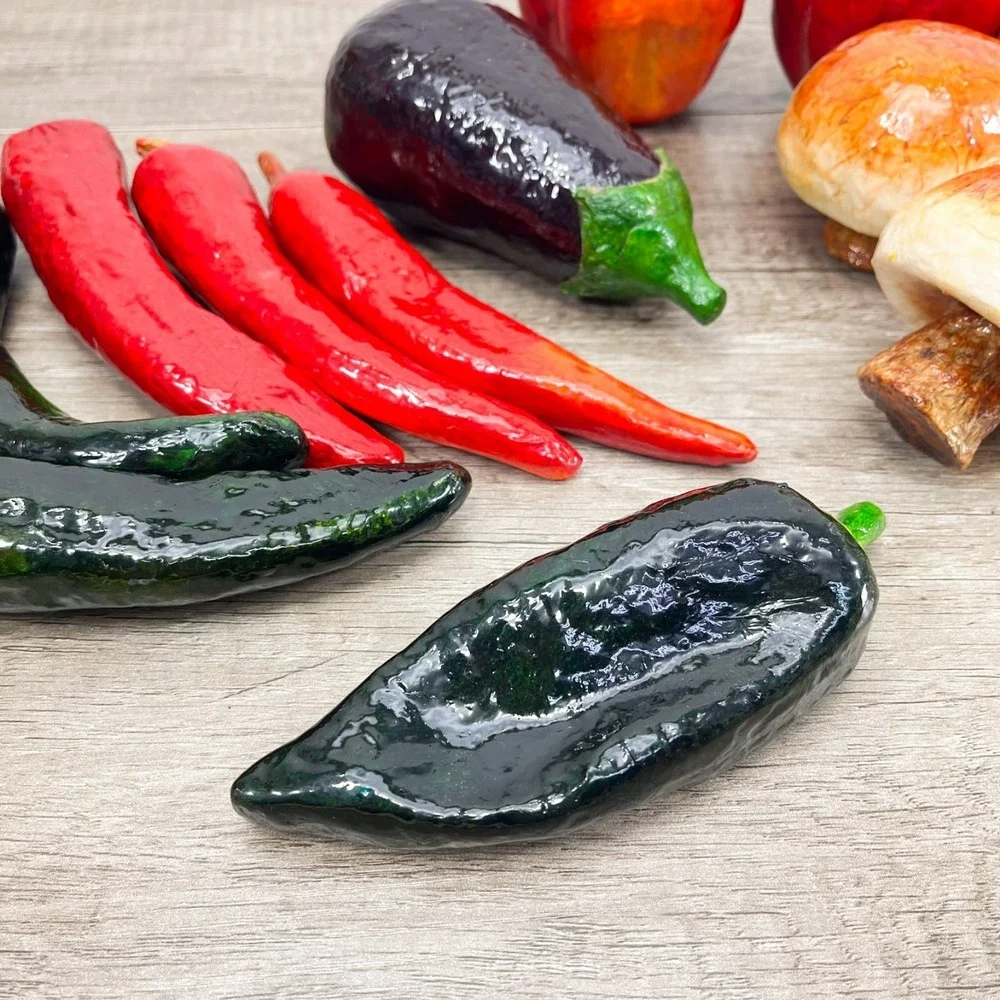 Vintage Fake Veggies Handmade Paper Mache Glossy Vegetables Folk Art